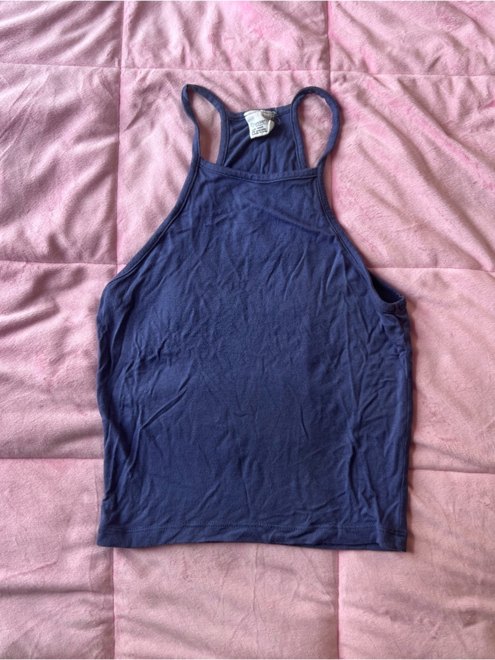 Full Tilt Indigo Navy Blue High-Neck Racerback Tank